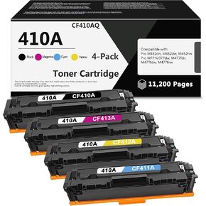 410A Toner Cartridges High Yield Replacement for 410A Toner Cartridge CE410A CF411A CF412A CF413A, with Color Pro MFP M477fnw M477fdw M477fdn M452dn M452nw M477 Printer (Black Cyan Yellow Magenta)