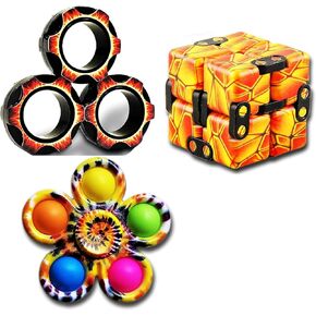 Fidget Toys Adults Set, Easter Basket Stuffers for Kids Teen Autism Sensory Toys Pack with Figette Cube Figits Ring Classroom ADHD Stress Relief Toys, Cool Gadget Desk Spinner Toy