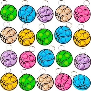 20 packs Funny Christmas Mini Sport Basketball fidgets Bubble Toys for Kids Children Classroom Students Gifts from Teacher,Baskeyball Birthday Party Favors