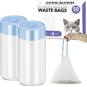 Self Cleaning Cat Litter Box Liners - 2 Rolls (50 Count), Waste Bags Automatic Cat Litter Box1