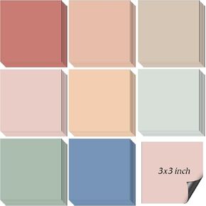 Cholemy 56 Pack 3 x 3 Inch Reusable Magnetic Sticky Notes, Whiteboard Dry Erase Magnet Planning Pads Labels Easy to Post Notes for Name Tags Fridge Locker Home Office Classroom(Morandi Color)