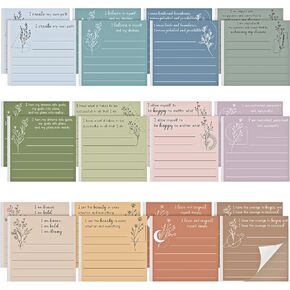 24 حزمة التأكيد الإيجابي ملاحظات لزجة 3 × 3 بوصة الصحة العقلية وسادات لزجة لزجة ملهمة منصات المذكرة للمعلم ممرضة زميل العمل في العمل هدية الرعاية الذاتية (بوهو لون ، كلاسيكية) in Kuwait