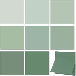 8 Pads Sage Green Sticky Notes 400 Sheets Gradient Green Self Stick Note 3 x 3 Inches Notepads Desk Accessories Adhesive Memo Pad for Office Home School Supplies