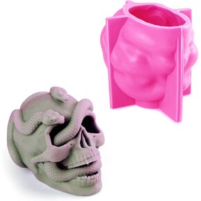 3D Snake Skull Silicone Mold for Resin Large