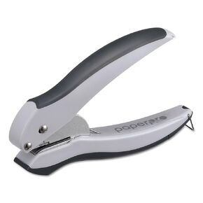 Bostitch Office EZ Squeeze One-Hole Punch, 10 Sheet Capacity, Lightweight, Gray/Blue, Pack of 3