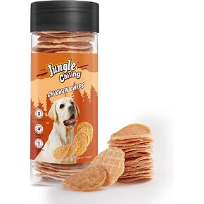 Jungle Calling Dog Treats, Single Ingredient Dog Chicken Chips, Crunchy Chicken Chips for Dogs, Chicken Jerky Dog Training Treats, 6 oz