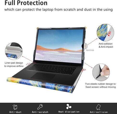 Alapmk Protective Case for Microsoft Surface Laptop 6 15/Surface Laptop 5 15/Surface Laptop 4 15/Surface Laptop 3 15[Not fit Surface Laptop 7 15 and Surface Laptop 13.5/12.4],Starry Night in Kuwait