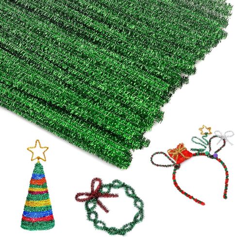 100Pieces Pipe Cleaners Chenille Stem, Glitter Gold Craft Pipe Cleaners,DIY Craft Fuzzy Sticks,Pipe Cleaners Bulk for Creative Handmade DIY Art Craft and Crafts Project Decoration Supplies in Kuwait