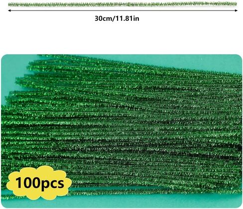 100Pieces Pipe Cleaners Chenille Stem, Glitter Gold Craft Pipe Cleaners,DIY Craft Fuzzy Sticks,Pipe Cleaners Bulk for Creative Handmade DIY Art Craft and Crafts Project Decoration Supplies in Kuwait