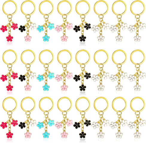 24 Pcs Flower Keychain Cute Handbag Key Chain Bulk Aesthetic Key Ring Charms for Handbags Purse Accessories in Kuwait