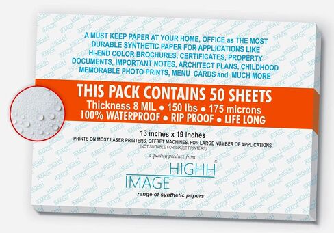 Waterproof Paper | 50 Sheets, Thickness 8 MIL 150 LB, Non-Tear Paper, 8.5X11 from HIGHH IMAGE | Print With Laseer Printers | Office Printers in Kuwait
