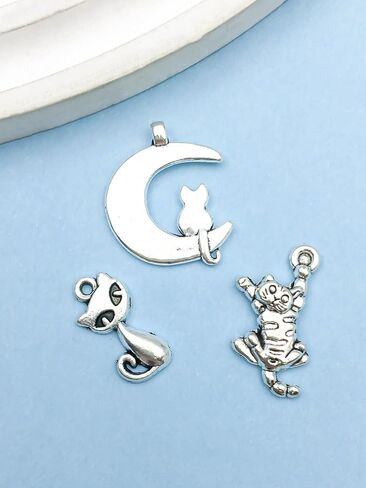 Youdiyla 96Pieces Cat Series Antique Silver Pendant Jewelry Making DIY Keychain Earrings Pendant Various Design Charms for Jewelry Making Bracelets Necklace (SN440) in Saudi Arabia