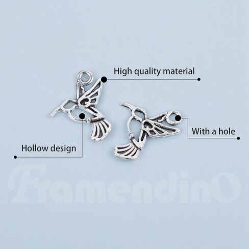 Framendino, Mini Hummingbird Charms Bird Pendant Beads for DIY Jewelry Making in Saudi Arabia