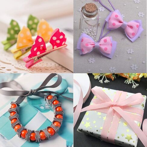 LIUYAXI 100 Yards Solid Grosgrain Ribbon, 3/8" X 5 Yard/Roll, 20 Colors Rainbow Multicolor Fabric Ribbons Roll Perfect for Crafts Gifts Wrapping Flower Bouquet Hair Bows & Other Projects in Kuwait
