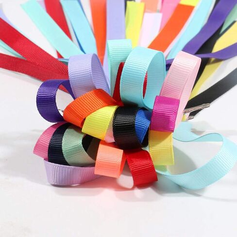LIUYAXI 100 Yards Solid Grosgrain Ribbon, 3/8" X 5 Yard/Roll, 20 Colors Rainbow Multicolor Fabric Ribbons Roll Perfect for Crafts Gifts Wrapping Flower Bouquet Hair Bows & Other Projects in Kuwait