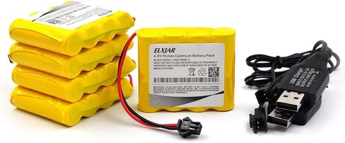 (5 عبوات) 4.8V AA 700MAH NI-CD حزمة بطارية متوافقة مع 1/18 RC Truck Car Rock Off-Road Four Wheels Car SM-2P Plug in Kuwait