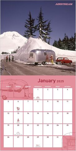TF PUBLISHING 2025 Airstream: Live Riveted Wall Calendar | Large Grids for Appointments and Scheduling | Vertical Monthly Wall Calendar 2025 | Premium Matte Paper | 12" x 12" in Kuwait