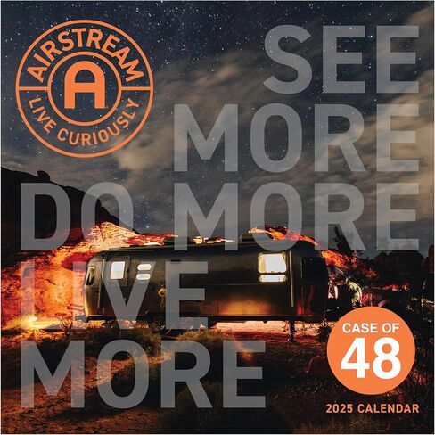 TF PUBLISHING 2025 Airstream: Live Riveted Wall Calendar | Large Grids for Appointments and Scheduling | Vertical Monthly Wall Calendar 2025 | Premium Matte Paper | 12" x 12" in Kuwait
