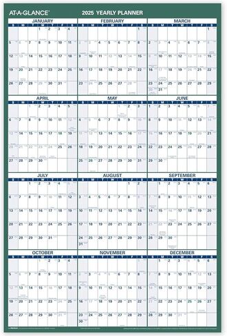 AT-A-GLANCE 2024-2025 Erasable Calendar, Dry Erase Wall Planner, 36" x 24", Large, Academic & Regular Year, Double Sided, Horizontal (PM200S2825) in Kuwait
