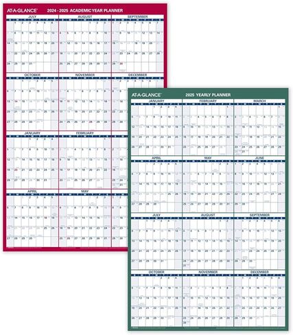 AT-A-GLANCE 2024-2025 Erasable Calendar, Dry Erase Wall Planner, 36" x 24", Large, Academic & Regular Year, Double Sided, Horizontal (PM200S2825) in Kuwait