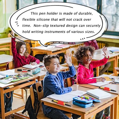 حامل القلم 12 مساءً سيليكون ، حامل قلم لاصق للمكتب أو أي سطح ، حامل علامة رصاص قلم رصاص ، مستلزمات للمعلمين للصفات الدراسية ومكتب المكتب (أحمر) in Kuwait