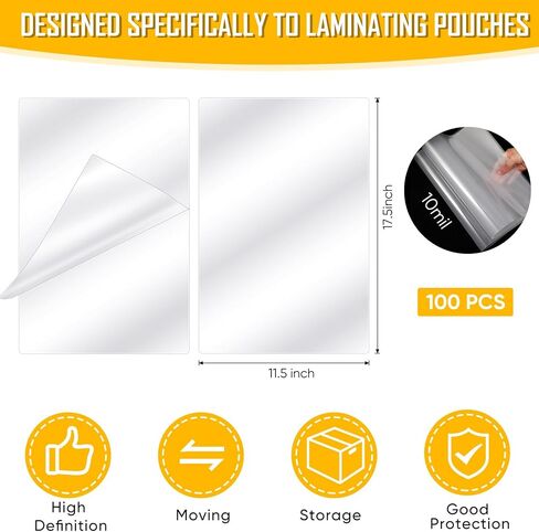Sherr 100 Pcs 10 Mil Thermal Laminating Sheets 11 x 17 Inch Laminating Pouches 11-1/2 x 17-1/2 Inch Clear Lamination Sheets A3 Size Menu Size Hot Glossy Laminator Sleeves for Sealing in Saudi Arabia