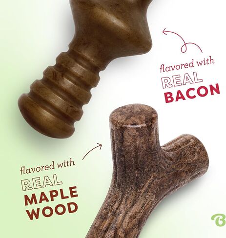 Benebone 2-Pack Wishbone/Dental Durable Dog Chew Toys, Real Bacon, Made in USA, Large in Saudi Arabia