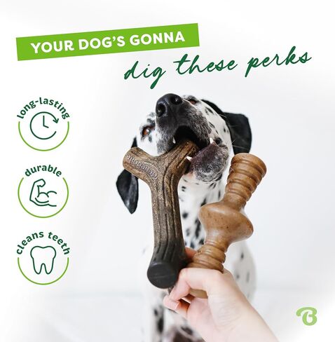 Benebone 2-Pack Wishbone/Dental Durable Dog Chew Toys, Real Bacon, Made in USA, Large in Saudi Arabia