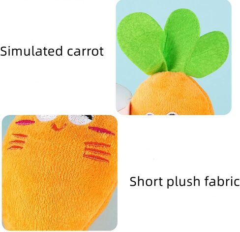 ألعاب الكلاب Aotohoope للكلاب الصغيرة - Pet Puppy Plush Chew Squeaky Carrot Interactive Dog Toy للكلاب الصغيرة المتوسطة الكبيرة - مجموعة من 3 in Saudi Arabia