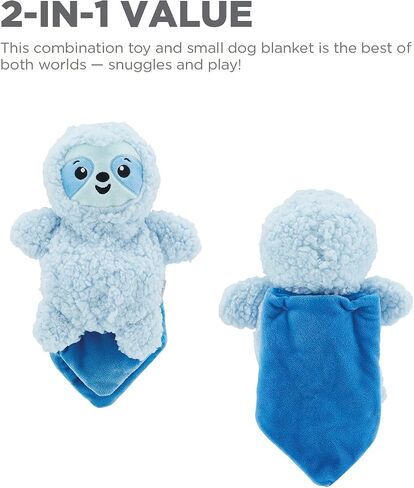 Outward Hound Blanket Buddies Blue Sloth Small Dog Blacket Treat and Squeak Toy in Saudi Arabia