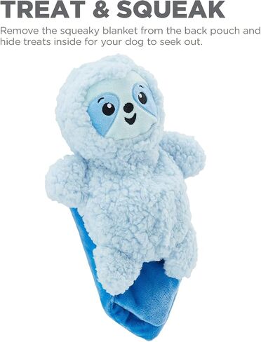 Outward Hound Blanket Buddies Blue Sloth Small Dog Blacket Treat and Squeak Toy in Saudi Arabia