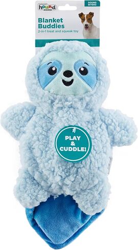 Outward Hound Blanket Buddies Blue Sloth Small Dog Blacket Treat and Squeak Toy in Saudi Arabia