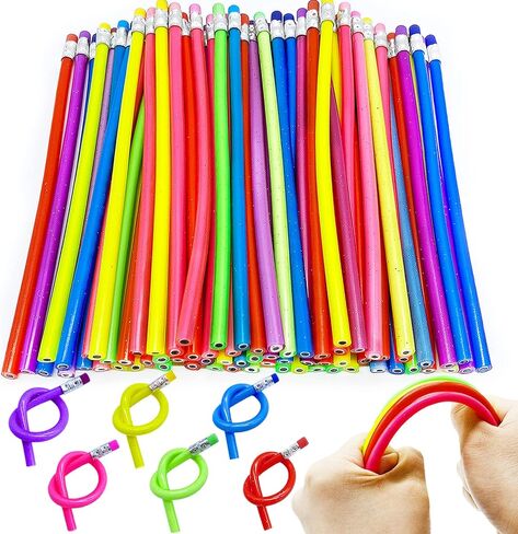 45 Pack Flexible Soft Pencil,7.1 Inch Magic Bend Pencils,Soft Novelty Pencil with Eraser for Kids Gift Students School Classroom Supplies in Saudi Arabia