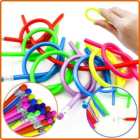 45 Pack Flexible Soft Pencil,7.1 Inch Magic Bend Pencils,Soft Novelty Pencil with Eraser for Kids Gift Students School Classroom Supplies in Saudi Arabia