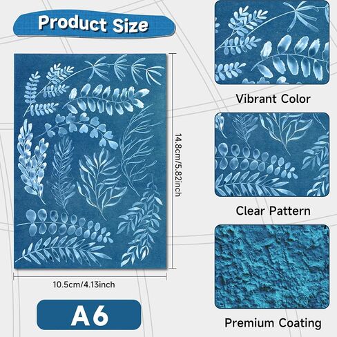Novwang 80 pcs paper cyanotype paper ، stistivity sun in print paper kit with اثنين من الأكمام الواضحة المخصصة وقالب حزمة واحدة ، مشروع فنون وورق صنف من الشمس (5.8 × 4.1 بوصة) in Kuwait