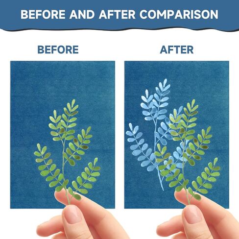 Novwang 80 pcs paper cyanotype paper ، stistivity sun in print paper kit with اثنين من الأكمام الواضحة المخصصة وقالب حزمة واحدة ، مشروع فنون وورق صنف من الشمس (5.8 × 4.1 بوصة) in Kuwait