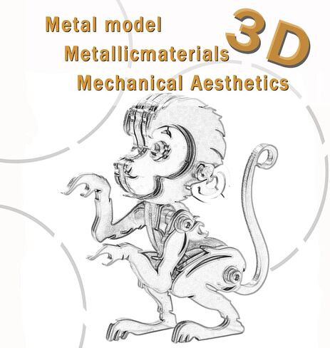 MENAIMPK 3D Metal Puzzle for Adults, Mechanical Color 3D Metal Model Kit, DIY Adults Assembly Brain Teaser Puzzle, Suitable for Home Decor Art Craft Gifts Toys (Monkey) in Kuwait