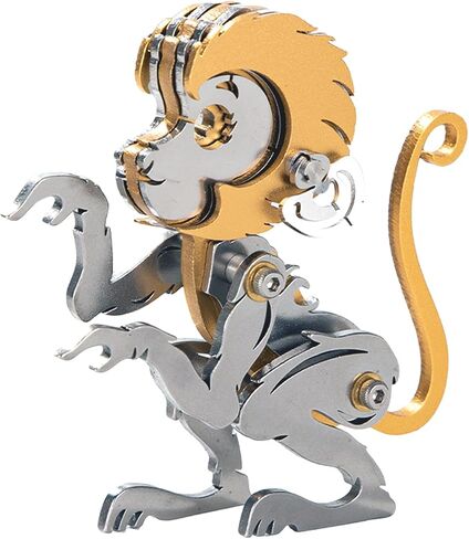 MENAIMPK 3D Metal Puzzle for Adults, Mechanical Color 3D Metal Model Kit, DIY Adults Assembly Brain Teaser Puzzle, Suitable for Home Decor Art Craft Gifts Toys (Monkey) in Kuwait