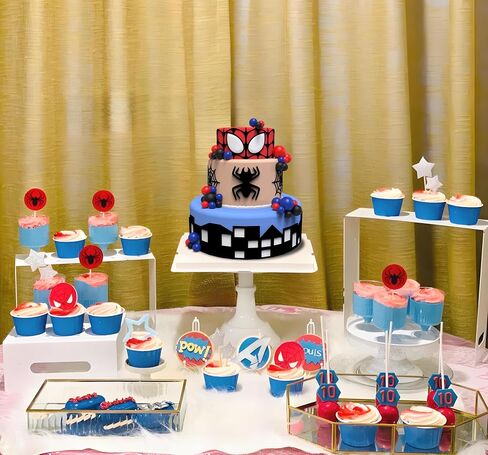 33 Pieces Ball Cake Topper Foam Balls Cupcake Topper Mini Balloon Cake Topper Red Blue White Cartoon Color Series Balls Cake Decorations for Birthday Wedding Anniversary Party Supplies (blue) in Saudi Arabia
