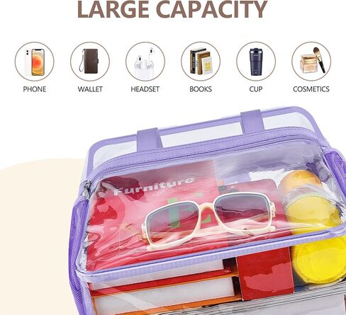 Clear Bag for Stadium Events 12x6x12, Clear Message Bag Stadium Approved with Reinforced Shoulder Straps, Transparent Bag for Sports Events Concert and Festival in Saudi Arabia