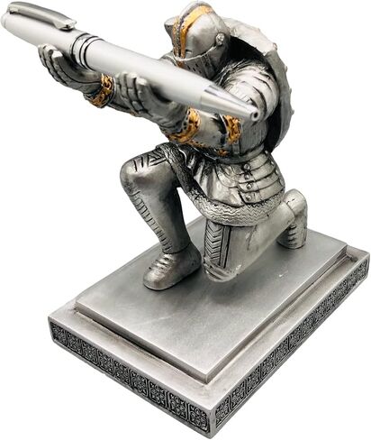 حامل قلم تنفيذي ثلاثي الأسلوب مع زخرفة جندي راتنج القلم مع زخرفة قرطاسية شيلد درع القلم. in Kuwait