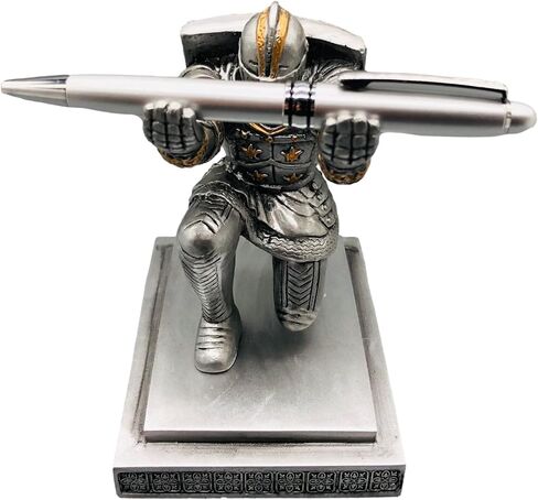 حامل قلم تنفيذي ثلاثي الأسلوب مع زخرفة جندي راتنج القلم مع زخرفة قرطاسية شيلد درع القلم. in Kuwait