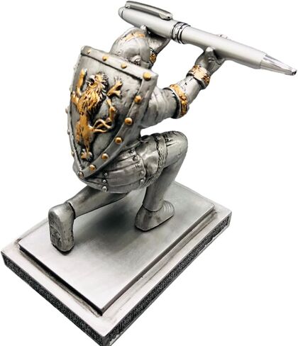 حامل قلم تنفيذي ثلاثي الأسلوب مع زخرفة جندي راتنج القلم مع زخرفة قرطاسية شيلد درع القلم. in Kuwait