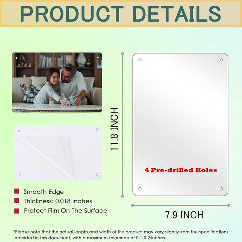 10 Pieces Sublimation Metal Sign Blanks 7.9"x11.8" Premium Aluminum Heat Transfer Photo Board for DIY Printing, Advertising, and Custom Outdoor Parking Signs (0.018 inches thick) in Saudi Arabia