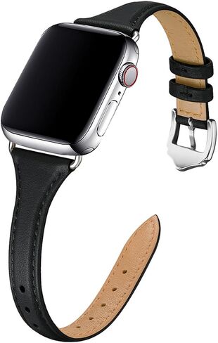 WFEAGL Leather Band Compatible with Apple Watch Bands for women | 41mm 40mm 38mm 42mm(series 11 10), Top Grain Leather, Slim & Thin, iWatch Bands SE 3 2 1, Series 11 10 9 8 7 6 5 4 3 2 1 in Kuwait