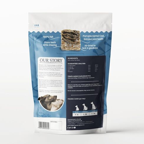 Skipper's Cod Fish Skin Twists Chews - 100 ٪ علاجات خالية من الحبوب السمكية للكلاب ، عالية في البروتين ومنخفض في الدهون ، أوميغا 3 زيوت | عظيم للأسنان (قصيرة ، 2.5 أوقية) in Kuwait