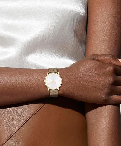 Coach Elliot Women's Watch - 2H Quartz Watch with Signature C Canvas Strap - Water Resistant 3 ATM/30 Meters - Trendy Minimalist Design for Everyday Wear - 36mm in Saudi Arabia