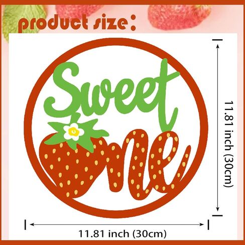 Strawberry Sweet One round Wooden Sign Strawberry Party Decoration First 1st Birthday Wooden Sign One Letter Hanging Sign Baby Shower for Girl Wall Decoration Birthday Party Supplies .RED in Saudi Arabia