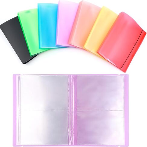 20 Pages / 80 Pockets Stamps and Dies Storage Album Book Organizer Folder Plastic Large Sticker Photo Storage Bags for Cutting Dies Stencil Stamp Crafts DIY Scrapbooking 7x5.1inch/Pocket (Black) in Saudi Arabia