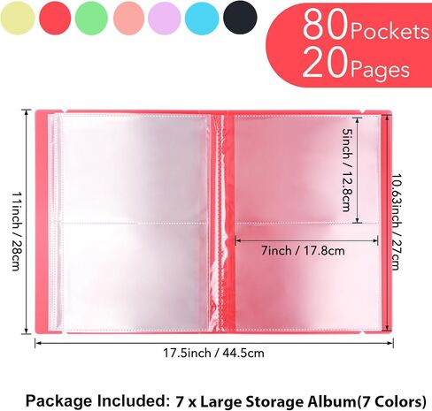 20 Pages / 80 Pockets Stamps and Dies Storage Album Book Organizer Folder Plastic Large Sticker Photo Storage Bags for Cutting Dies Stencil Stamp Crafts DIY Scrapbooking 7x5.1inch/Pocket (Black) in Saudi Arabia